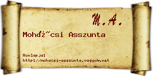 Mohácsi Asszunta névjegykártya